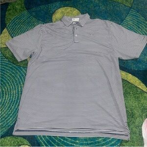 Stinson Studios Black and White Striped Polo Shirt